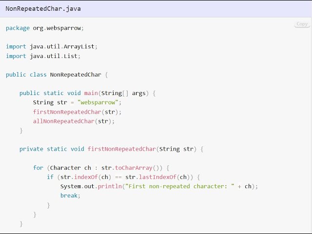 Java - Find first non-repeated Characters from the String