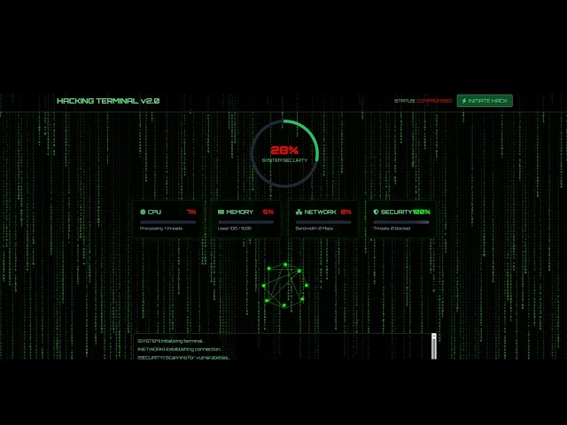 hacking animation using JavaScript, HTML, and CSS