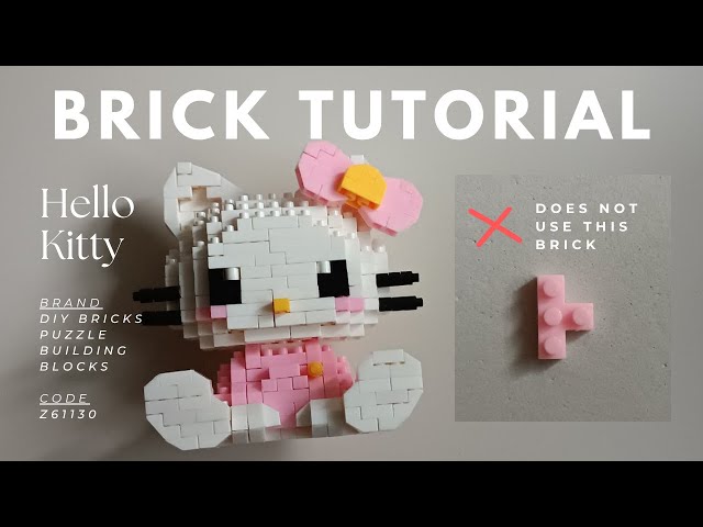 Cómo construir a Hello Kitty sentada | Tutorial de bloques de construcción DIY Z61130 | Sin ladri...