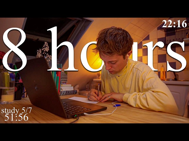 LIVE | 8-HOUR study with me in Paris📚⛈️ rain sounds & pomodoro timer 60 & 10