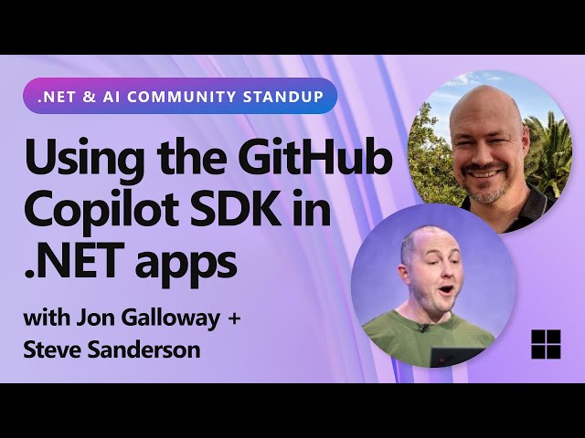 .NET AI Community Standup - Using the GitHub Copilot SDK in .NET apps