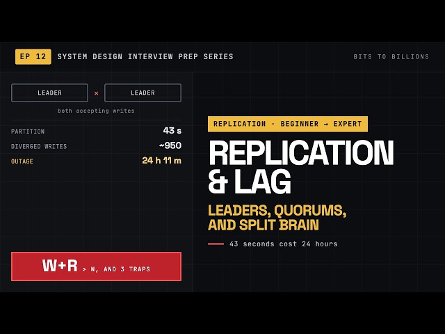 Ep 12 | Database Replication: Leaders, Quorums & Replication Lag - Bits To Billions | System Design