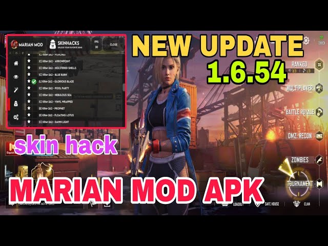 LATEST UPDATE MARIAN CODM MOD MENU 1.6.54 APK NO NEED VIRTUAL SKIN HACK NO ROOT 