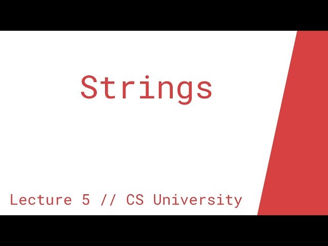 Strings in Python (Lecture 5 // CS University)