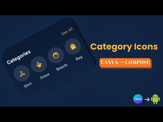ReWear Shopping App Category Icons UI | Canva to Jetpack Compose Android Studio Tutorial