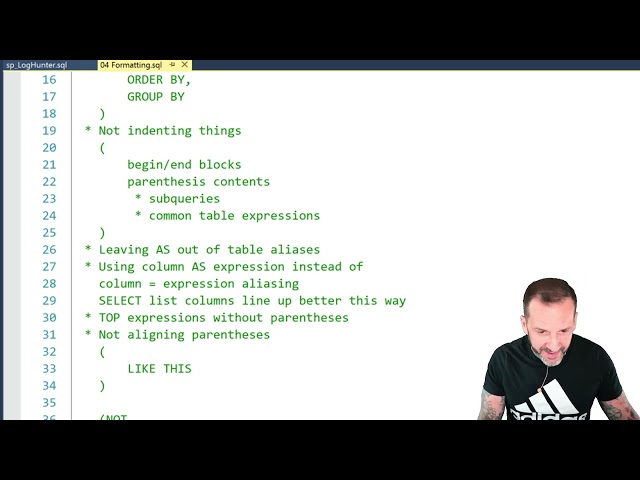 All About SQL Server Stored Procedures: Formatting