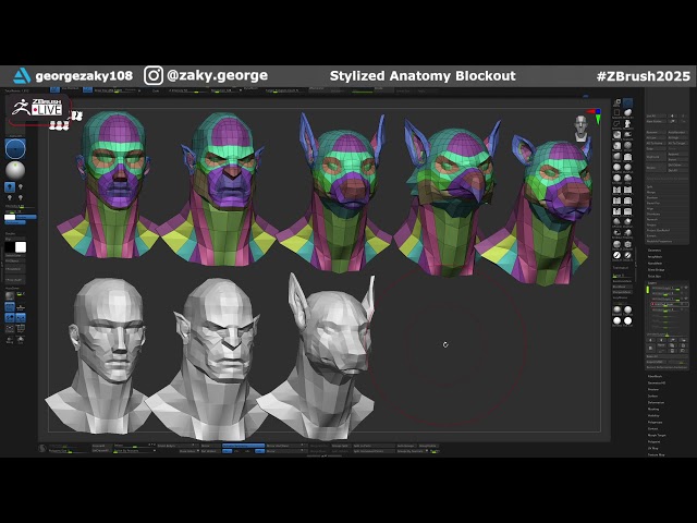 Stylized Anatomy Blockouts with George Zaky - Zbrush 2025: Day 27