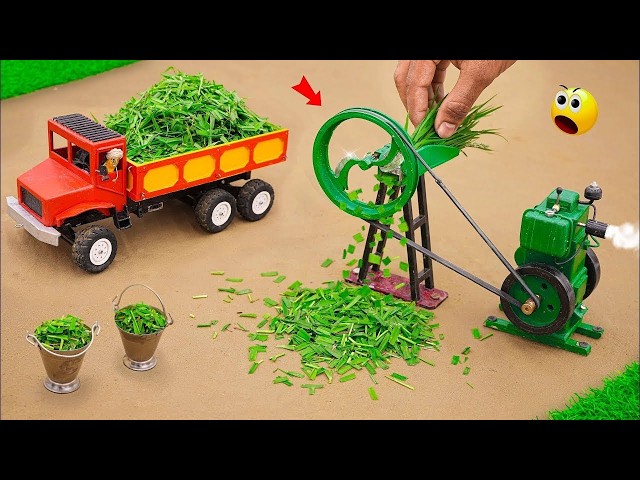 Diy diorama making mini grass chopping machine science project @sancreator1