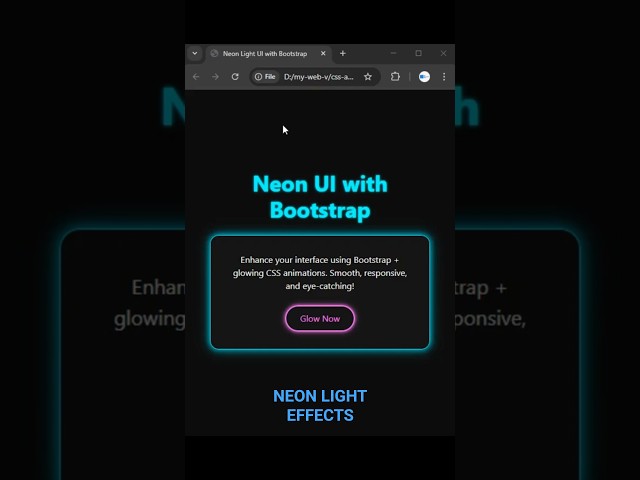 Neon Light Effects with CSS & Bootstrap to Brighten Up Your UI!