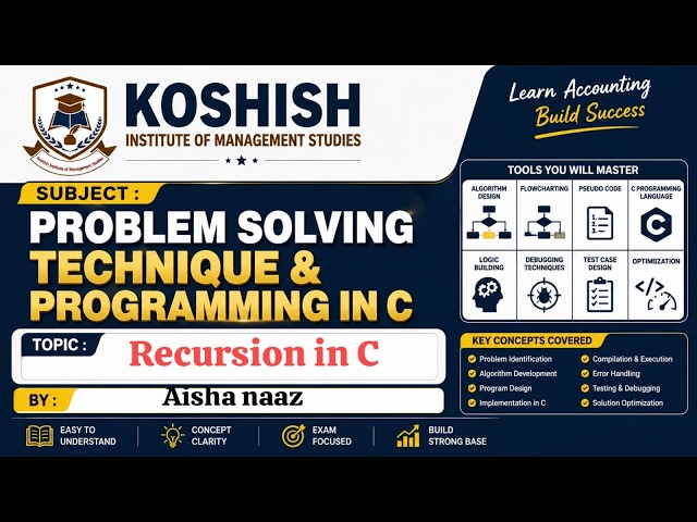 Problem-Solving Technique (Recursion in C) Prof. Aisha Session 2025-2028 July 13, 2026