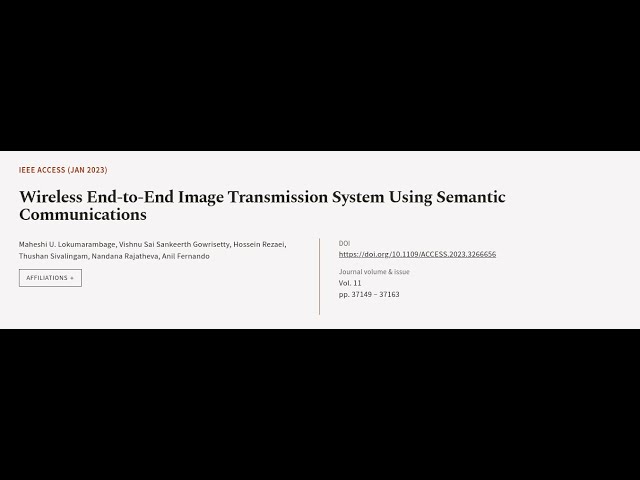 Wireless End-to-End Image Transmission System Using Semantic Communications | RTCL.TV