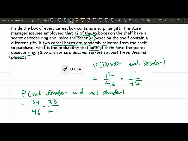 STATS 243 = HW 3.3.3 = Probability Dependent Events