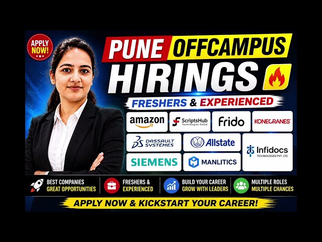 Pune Hiring 2026 | Freshers & Experienced | Amazon, Siemens, AI/ML, UI Developer & More