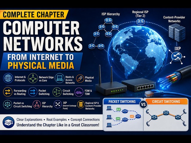 Computer Networks | Internet, Packet Switching, Routing & ISP Hierarchy