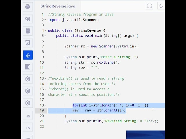 String Reverse Program in Java 