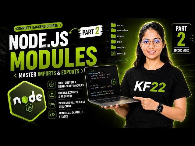 Node.js Modules Mastery: require() & module.exports In-Depth | Part 2 #node #nodejs #nodejstutorial