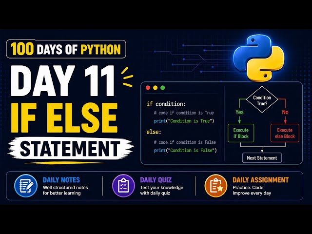 100 Days Of Python |  If else Statement in Python  | Day 11 | PY2AI