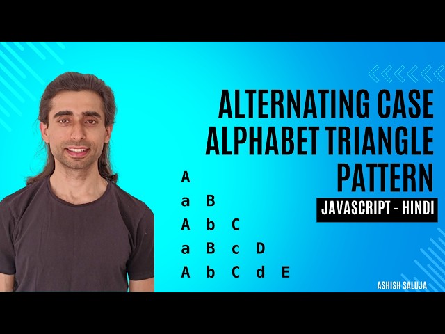 Alternating Case Alphabet Triangle in JavaScript | Pattern Printing #javascript #logicbuilding