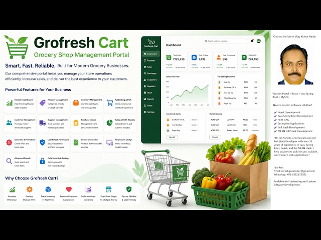 🔥 Amazing Grocery Shop Management App | Java Spring Boot + React