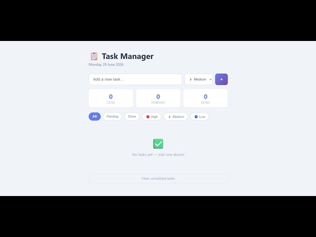 Build a Task Manager App with HTML, CSS & JavaScript | Full Tutorial
