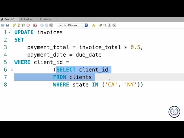 34 - Using Subqueries in Updates (sql)