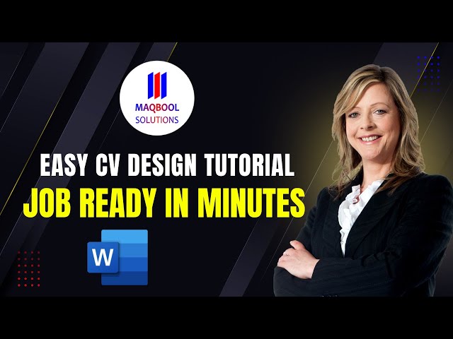 How to Make a Professional CV / Resume in MS Word | Modern CV Design Tutorial