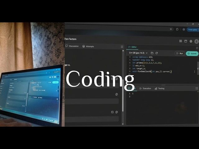 Coding ASMR | Solving Olympiad Problems with C++ (No Music, Keyboard Sounds)