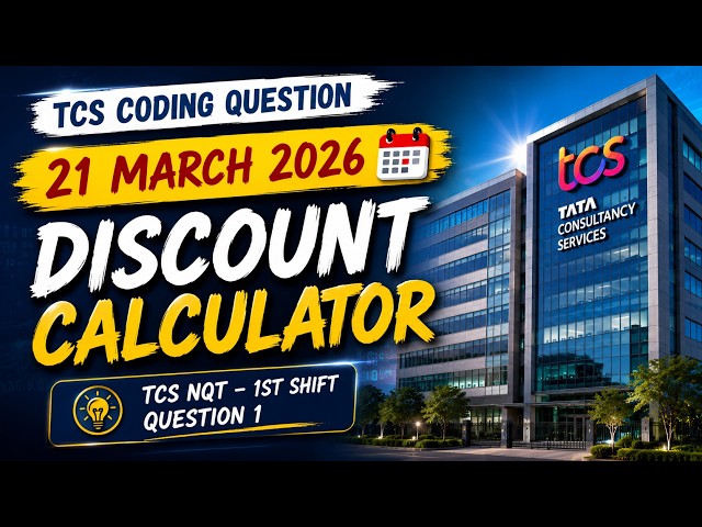 TCS NQT 21 March 2026 Coding Question 1 | Discount Calculator | Java Solution TCS NQT #tcsnqt