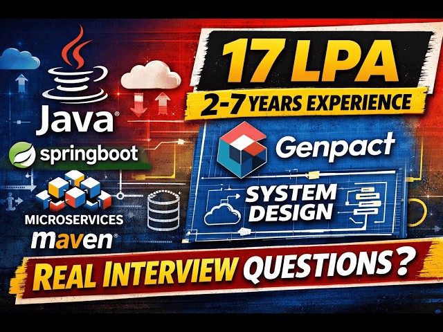 🔔 Genpact Java Developer Interview | Java 8 | Spring Boot | Microservices | SQL | System Design