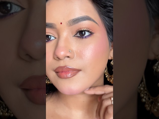 No brush ❌ Eye makeup tutorial 🌸 #shorts #youtubeshorts #shortsfeed #trending #eyemakeup