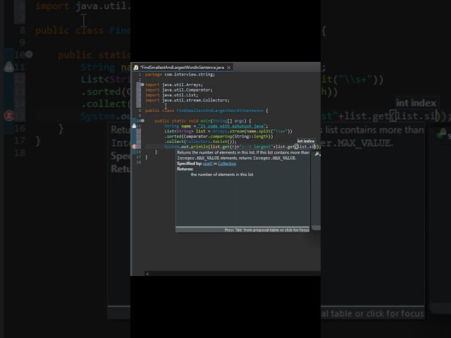 Java Interview Q12🚀Find smallest and latest words in sentence #shorts #interview #java8 #coding