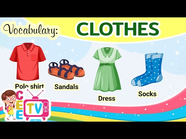 Types of Clothes || English Vocabulary for Preschoolers, Toddlers, and Kindergarten Kids