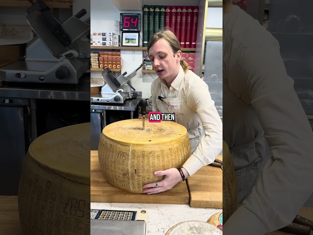 Let's cut some cheese #cheese #parmigianoreggiano #cheesemonger