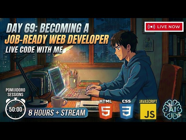 [27.7.26] Day 69: Becoming a Job-Ready Web Developer 🇧🇩| 8 Hours + Live Code with me #studywithme