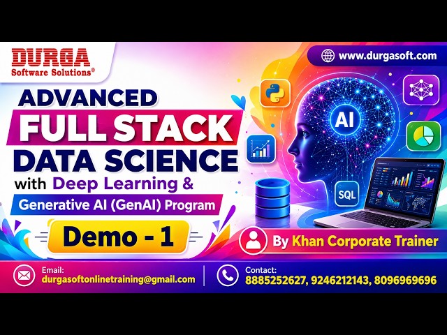ADVANCED FULL STACK DATA SCIENCE tutorials || Demo - 1 || by Khan Corporate Trainer