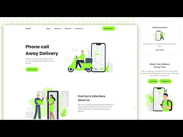 Responsive delivery website HTML CSS & JavaScript | Free to download