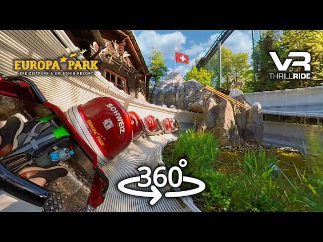 360° SCHWEIZER BOBBAHN Europa Park onride POV VR Roller Coaster SWISS BOB RUN #rollercoaster