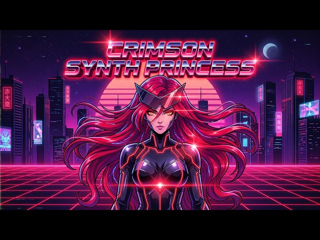 CRIMSON SYNTH PRINCESS ⚡ Pure 80s Synthwave Power!