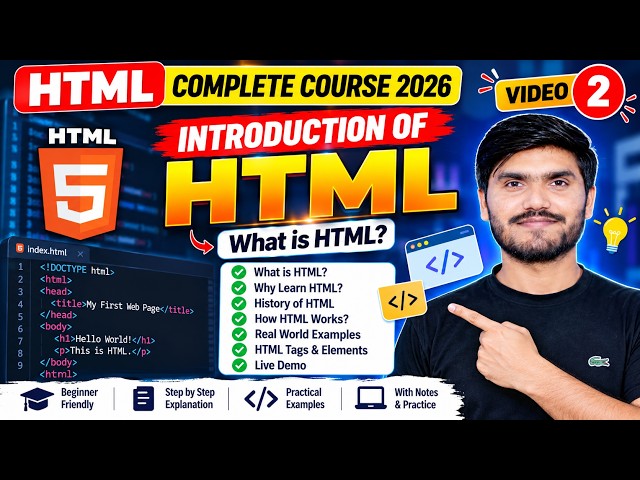 Introduction to HTML 2026 🔥 | What is HTML & How HTML Works? | HTML for Beginners