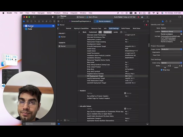 Run Flutter app on a physical iOS Device by solving Xcode errors