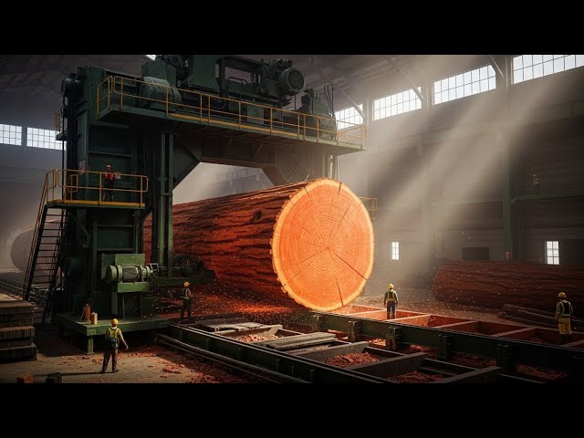 Inside the Giant Redwood Sawmill – How Massive Logs Become Million-Dollar Luxury Decking