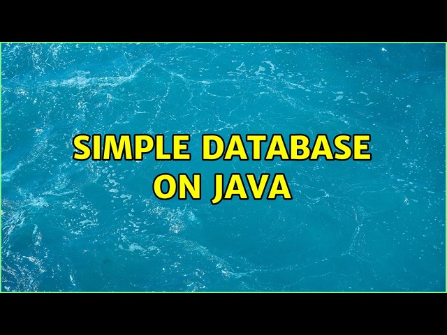 Simple database on Java