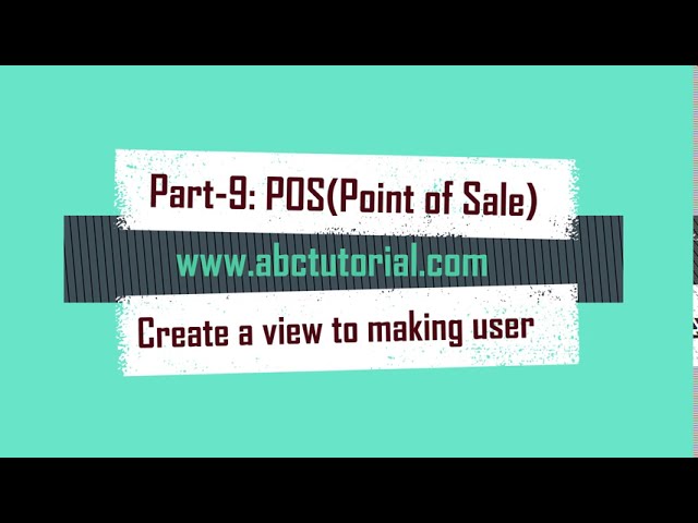 POS-9: Point of Sale Create user & Account management UI UX in ASP.NET MVC