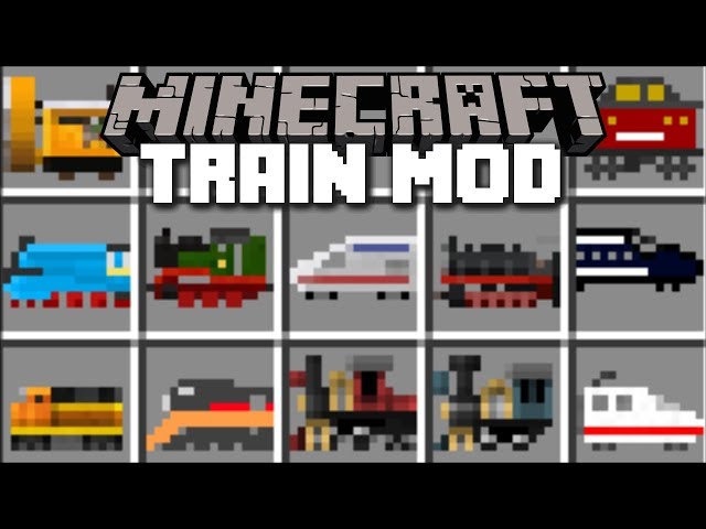 Minecraft TRAIN MOD / RIDE AND TRAVEL ON FAST SPEED TRAINS!! Minecraft