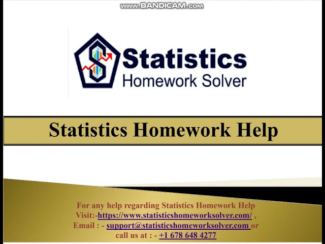 Statistics Homework Help