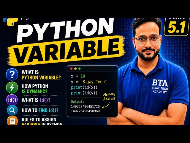 Python Variables Made Easy | Dynamic Typing, id() Function & Rules | Part 5.1 (Hindi)