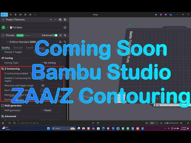 Bambu Studio Non-Planar Feature ZAA/Z Contour Coming soon