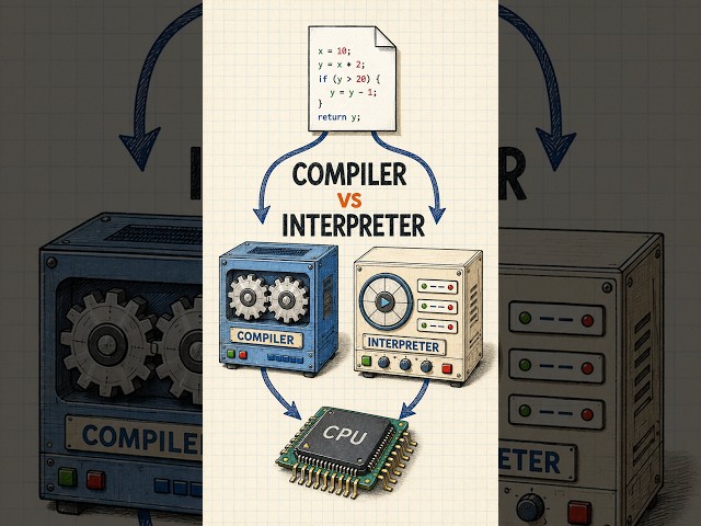 Compiler vs Interpreter Explained in 3 Minutes #Shorts #programming