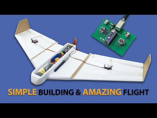 Build a Flying-Wing with Simple Materials. DIY RC Plane & Remote Control
