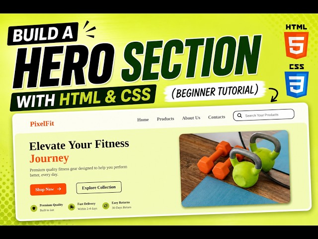 Build a Hero Section with HTML & CSS (Beginner Tutorial)